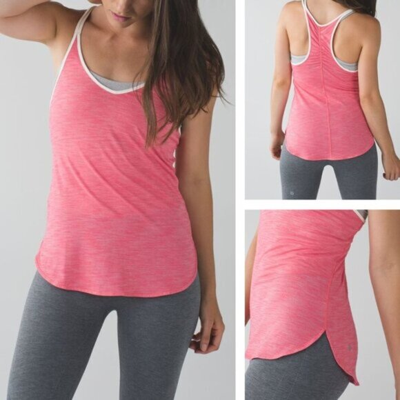 Lululemon What The Sport Singlet II  Heathered Pink Womens Size 0 - Picture 1 of 7